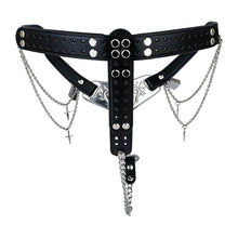 Lade das Bild in den Galerie-Viewer, Qiling Metal Chastity Pants with Chains rear straps and chains