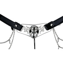 Lade das Bild in den Galerie-Viewer, Qiling Metal Chastity Pants with Chains inward-facing insert detail