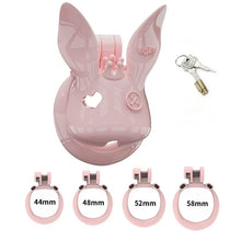 Load image into Gallery viewer, Rabbit Fairy Resin Chastity Cage dimensions showing 44mm, 48mm, 52mm detail 14