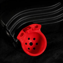 Load image into Gallery viewer, Red and Black Dome ABS Chastity Cage