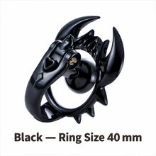 Afbeelding in Gallery-weergave laden, Black scorpion chastity cage with 40 mm ring