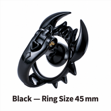 Afbeelding in Gallery-weergave laden, Black scorpion chastity cage with 45 mm ring