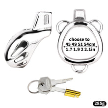 Load image into Gallery viewer, Short Smooth Stainless Steel Cobra Cage with Belt