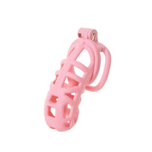 Load image into Gallery viewer, Friendly Pink Mamba Chastity Cage lock and ring details