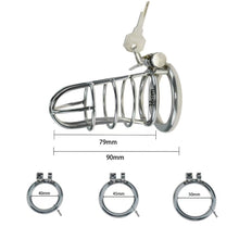 Load image into Gallery viewer, Stainless Steel Prison-Bar Chastity Cage