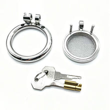 Load image into Gallery viewer, Flat Stainless Steel Star-Mesh Chastity Cage