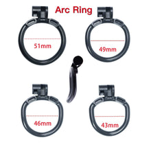 Load image into Gallery viewer, Stripe Mamba Chastity Cage with 4 Arc Rings material close-up