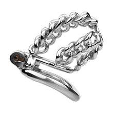 Load image into Gallery viewer, Thick Chainmail Steel Chastity Lock - 3