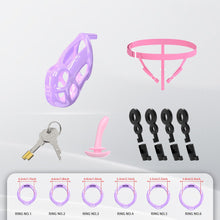 Load image into Gallery viewer, Upgrade Invisible Purple Cobra Chastity Cage 6