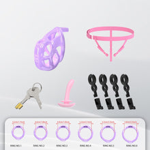 Load image into Gallery viewer, Upgrade Invisible Purple Cobra Chastity Cage 5