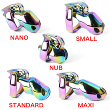 Load image into Gallery viewer, V4 Rainbow Steel Chastity Cage