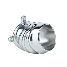 Load image into Gallery viewer, Ventilated Weighted Stainless Steel Chastity Cage with Chain – ventilated metal cage side view