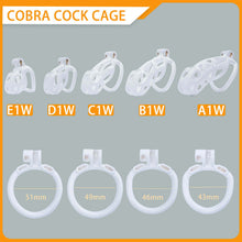 Load image into Gallery viewer, White Mamba Chastity Cage Kit 1.77 To 4.13 Inches Long side view