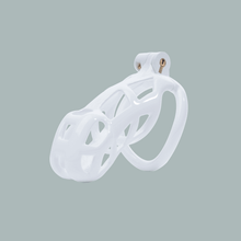 Load image into Gallery viewer, White Mamba Chastity Cage Kit 1.77 To 4.13 Inches Long lock and ring details