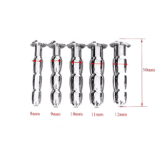 Load image into Gallery viewer, Ribbed Stainless Urethral Dilator Penis Plug