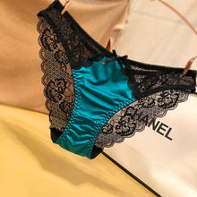 Load image into Gallery viewer, Hollow Out See-through Ice Silk Satin Seamless Panties