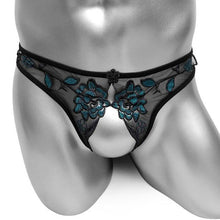 Load image into Gallery viewer, Embroidered Crotchless Thong