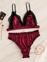 Load image into Gallery viewer, Sissy lingerie three-point sexy lace bra panty set