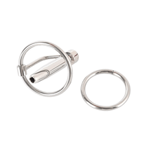 Load image into Gallery viewer, Hollow Steel Urethral Dilator With Cock Ring