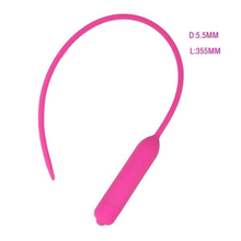 Load image into Gallery viewer, 10-Speed Smooth Silicone Vibrating Urethral Sound 14 Inches Long