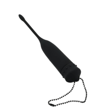 Load image into Gallery viewer, Vibrating Waterproof Black Silicone Penis Plug