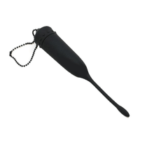 Load image into Gallery viewer, Vibrating Waterproof Black Silicone Penis Plug