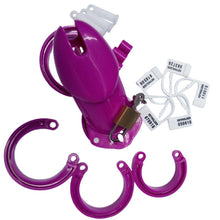 Load image into Gallery viewer, Purple Plastic Cock Cage 3.15 inches and 3.94 inches long