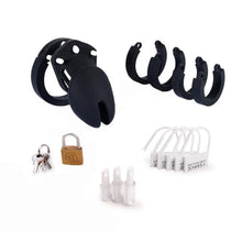 Load image into Gallery viewer, Male's Black Silicone Device Cage 3.15 Inches and 3.74 Inches Long