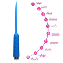 Load image into Gallery viewer, 10-Speed Blue Silicone Penis Plug