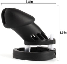 Load image into Gallery viewer, Male's Black Silicone Device Cage 3.15 Inches and 3.74 Inches Long