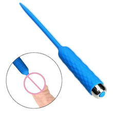 Load image into Gallery viewer, 10-Speed Blue Silicone Penis Plug