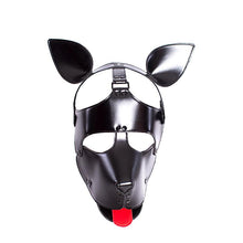 Load image into Gallery viewer, Sultry Black Leather Dog Mask Helmet
