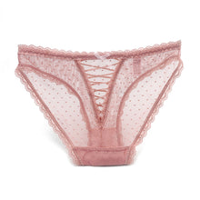 Load image into Gallery viewer, Transparent sexy lace trim panties breathable mesh panties