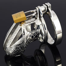 Load image into Gallery viewer, Metal Chastity Cage Snakeskin