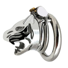 Load image into Gallery viewer, Metal Chastity Cage Tiger Head