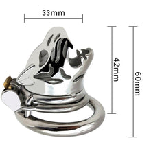 Load image into Gallery viewer, Metal Chastity Cage Tiger Head