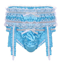 Load image into Gallery viewer, Shiny Satin Ruffled Frilly Low Rise Stretchy Briefs
