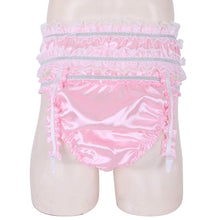 Load image into Gallery viewer, Shiny Satin Ruffled Frilly Low Rise Stretchy Briefs