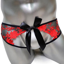 Load image into Gallery viewer, Crotchless Embroidered Panties w/ Bow