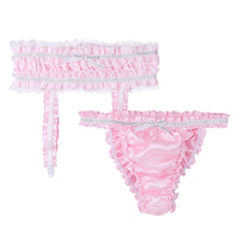 Load image into Gallery viewer, Shiny Satin Ruffled Frilly Low Rise Stretchy Briefs