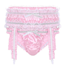 Load image into Gallery viewer, Shiny Satin Ruffled Frilly Low Rise Stretchy Briefs
