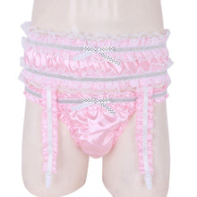 Load image into Gallery viewer, Shiny Satin Ruffled Frilly Low Rise Stretchy Briefs