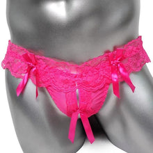 Load image into Gallery viewer, Lace & Bows Sissy Thong