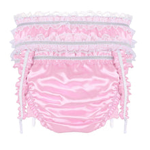 Load image into Gallery viewer, Shiny Satin Ruffled Frilly Low Rise Stretchy Briefs