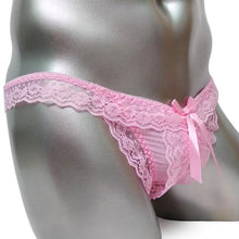 Load image into Gallery viewer, Open Crotch Pink Lace Panty