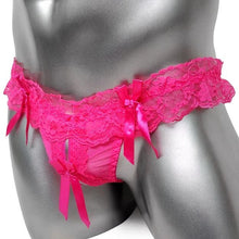 Load image into Gallery viewer, Lace & Bows Sissy Thong