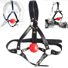 Load image into Gallery viewer, Mouth Gag Harness Leather Bondage