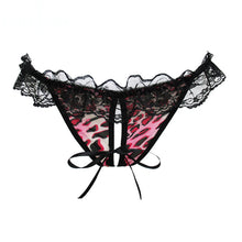 Load image into Gallery viewer, Leopard Thong Sexy Lace G-String Panties