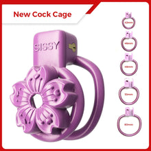 Load image into Gallery viewer, Purple SISSY Petal Chastity Cage
