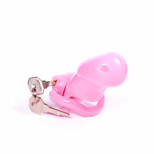 Load image into Gallery viewer, Sissy in Pink Resin Chastity Cage 1.89 and 2.35 inches long